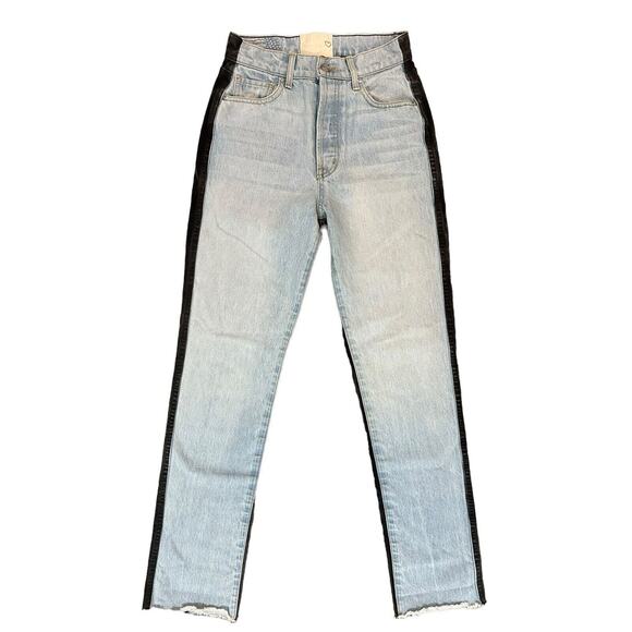 Revice Denim Color-block Two Tone Blue / Black Denim Jeans Women's Size 27 - Picture 1 of 11